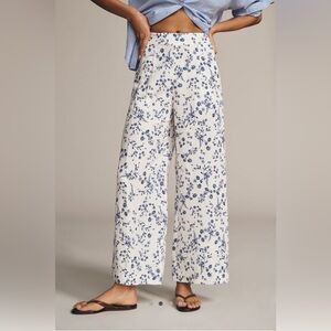 Ranna Gill Linen Blend Wide-Leg Pull-On Pants, NWT